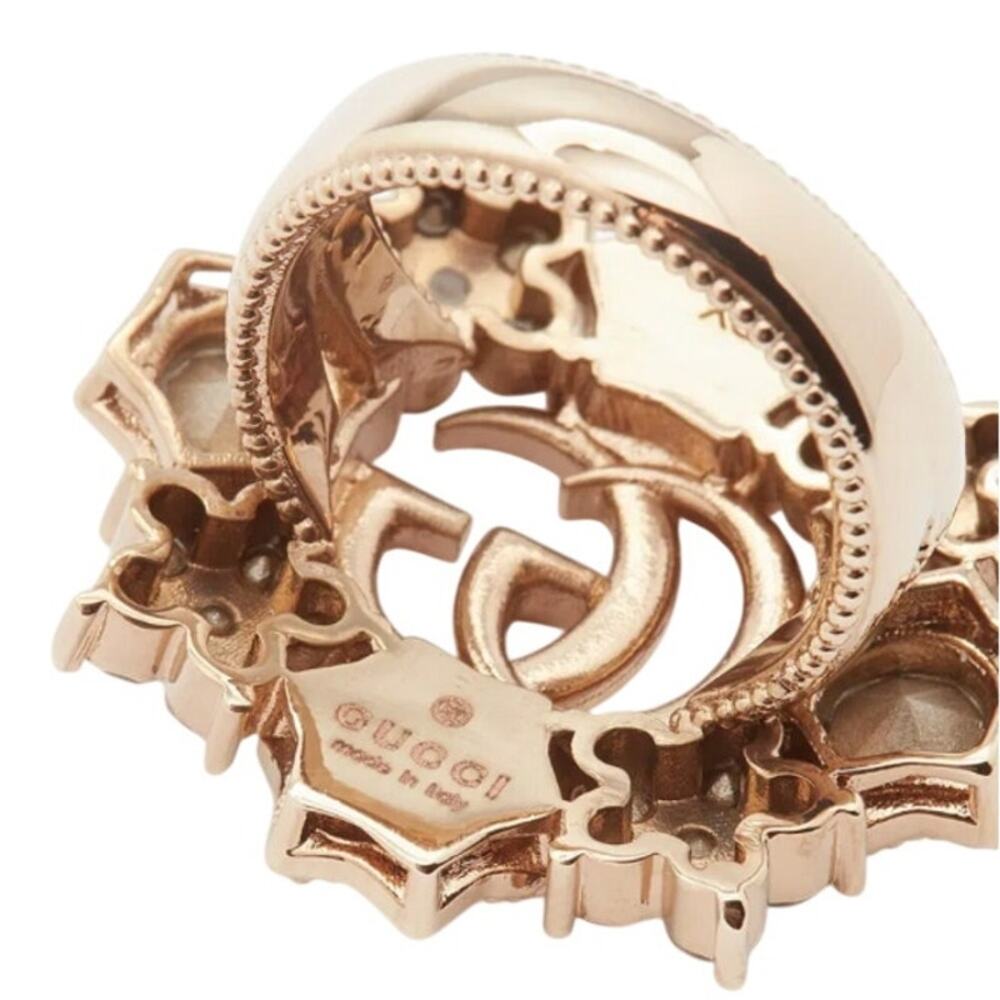 Gucci GG Marmont Crystal Flower Ring 753792 J1D50 8006 Size L NEW - Picture 8 of 15